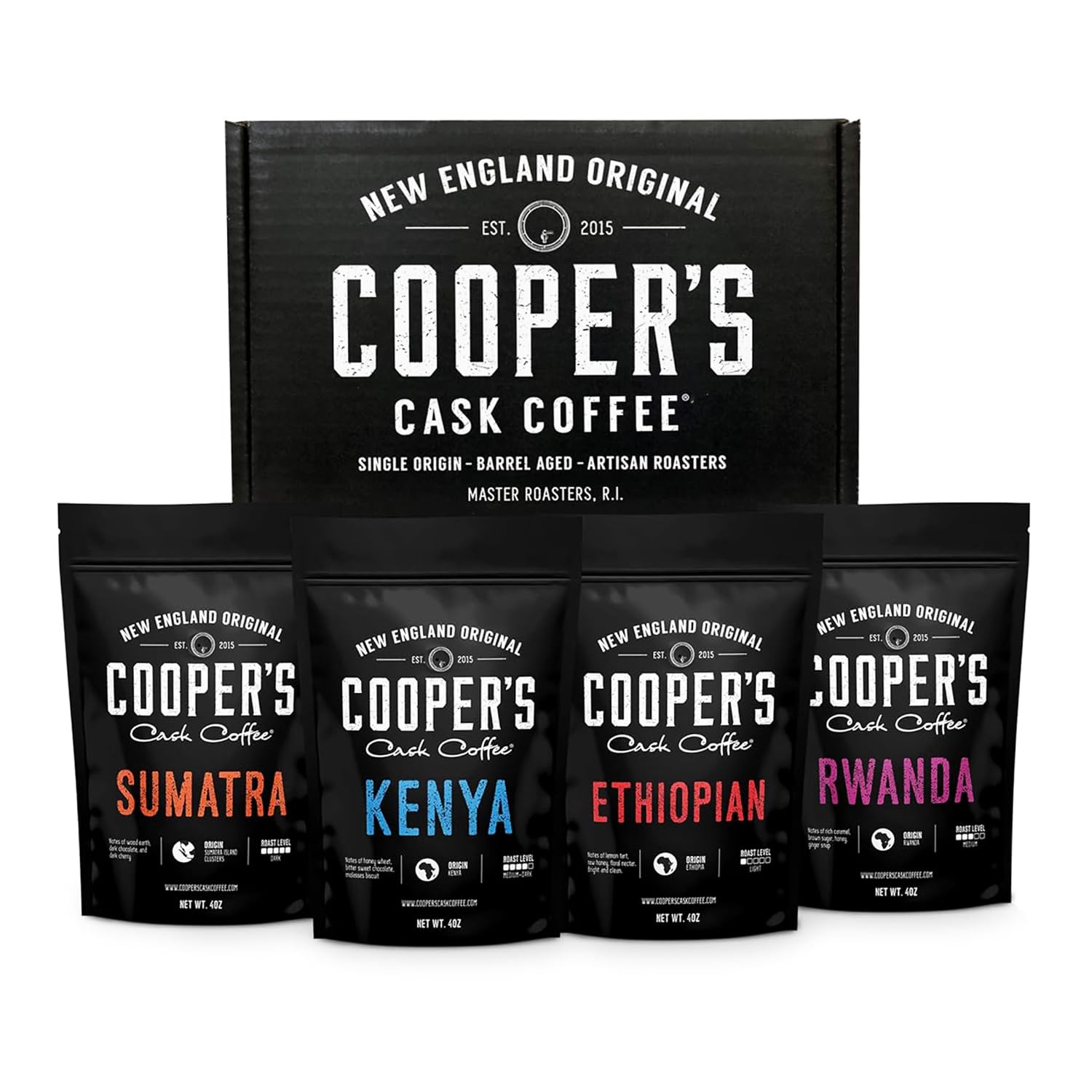 Gourmet-Coffee-Sampler-Gift-Box-Set,-Roasted-Coffee-Beans,-Sumatra-Dark,-Kenya-AA-532