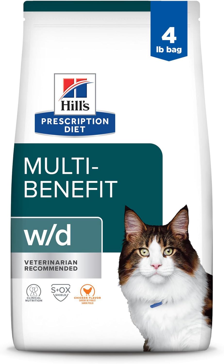 Hill's-Prescription-Diet-w/d-Multi-Benefit-Digestive/Weight/Glucose/Urinary-Management-Dry-Cat-Food,-Chicken,-4-lb.-1277