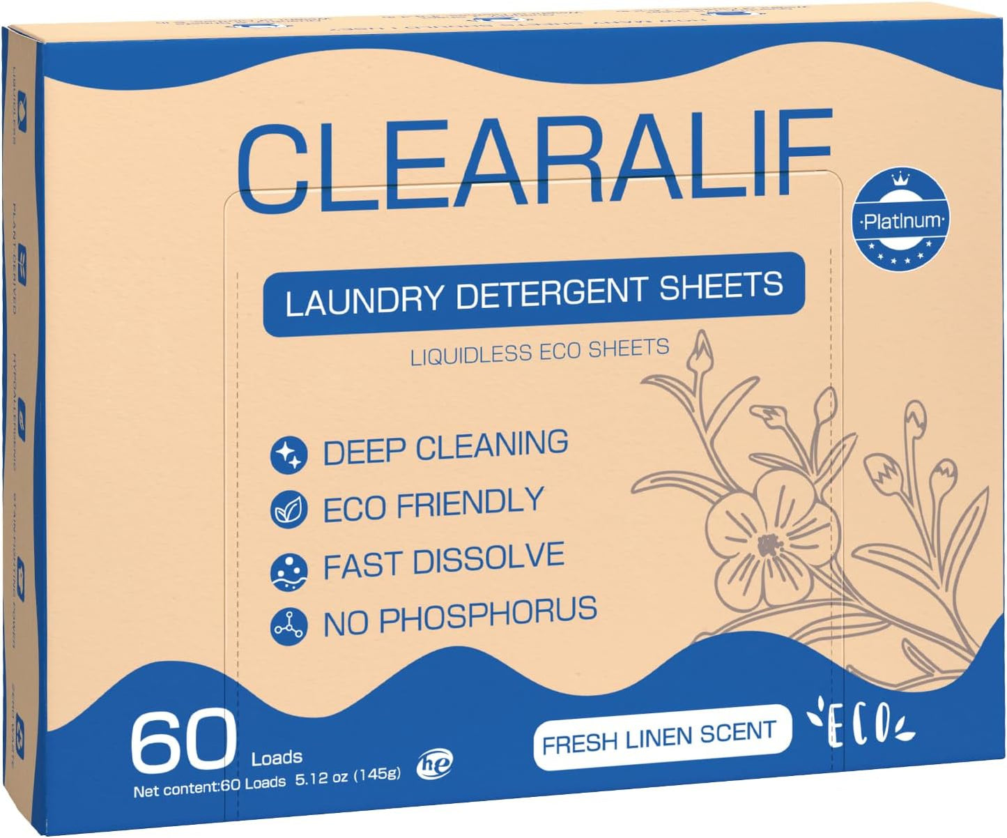 CROS-60-Loads-Laundry-Detergent-Sheets-Linen-Scent,-for-Travel,-3268