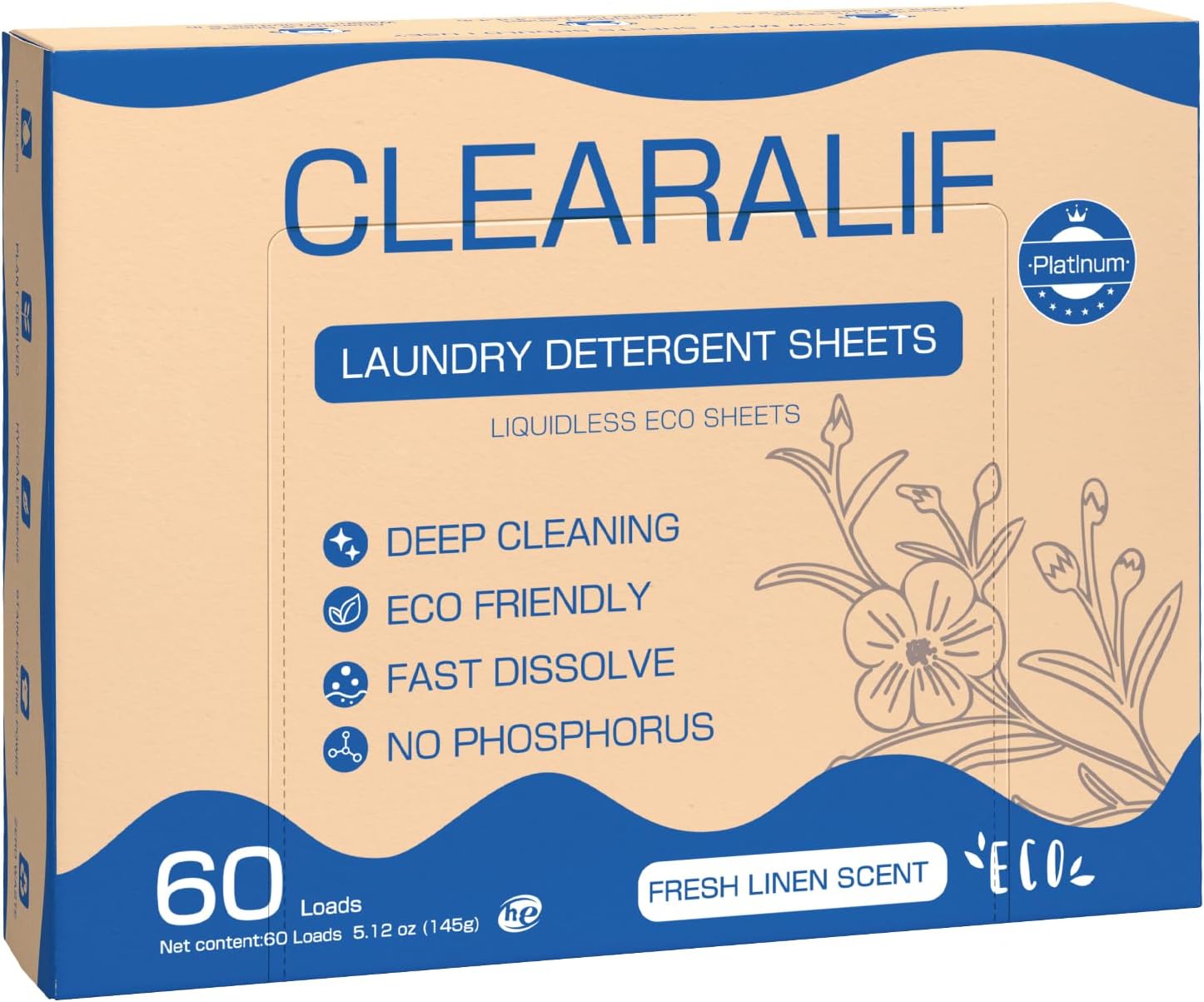 CROS-60-Loads-Laundry-Detergent-Sheets-Linen-Scent,-for-Travel,-3268