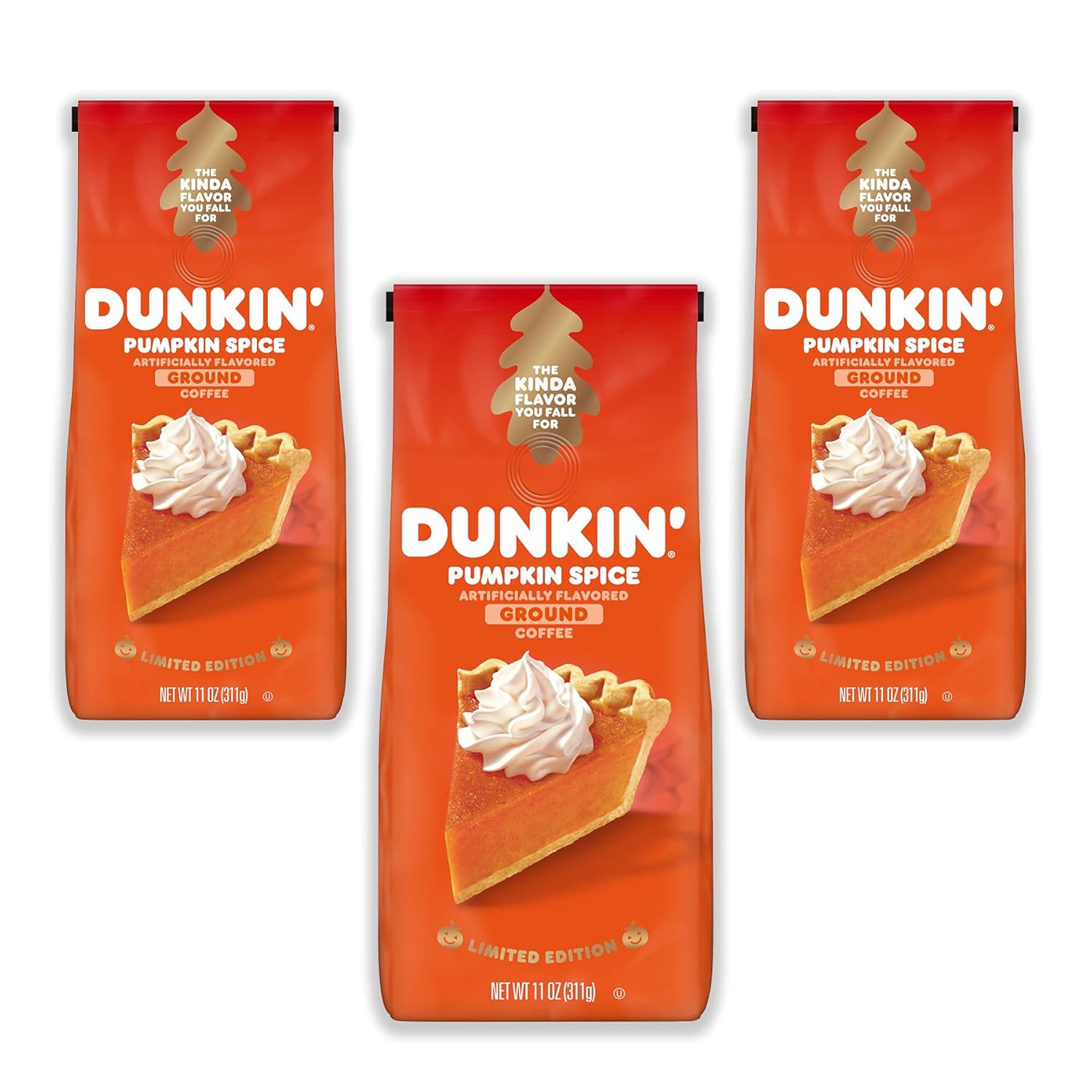 Dunkin'-Pumpkin-Spice-Seasonal-Flavor-Ground-Coffee-Variety-Pack,-11-Ounce-Bag-(Pack-1005