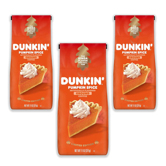 Dunkin'-Pumpkin-Spice-Seasonal-Flavor-Ground-Coffee-Variety-Pack,-11-Ounce-Bag-(Pack-1005