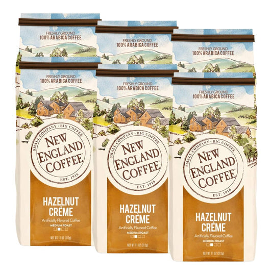 New-England-Coffee-Hazelnut-Creme-Medium-Roast-Ground-Coffee,-11oz-Bag-(Pack-of-2319