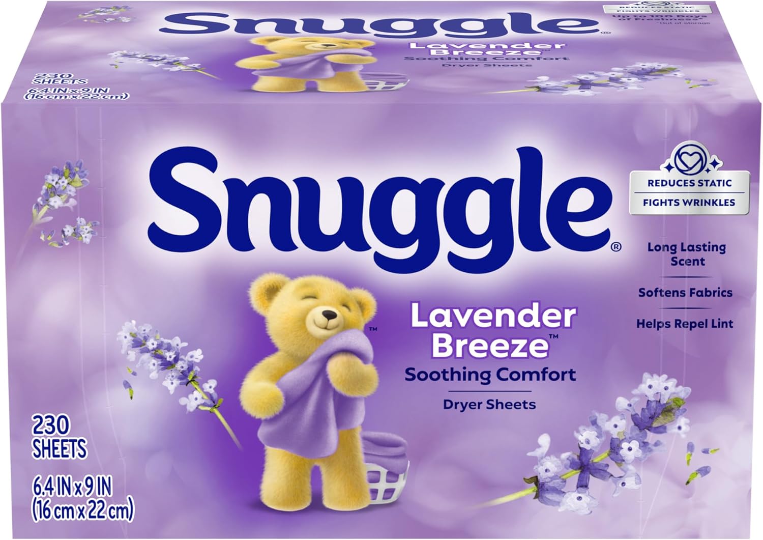 Snuggle-Fabric-Softener-Dryer-Sheets,-Lavender-Breeze-Soothing-Comfort,-230-Ct,-Long-Lasting-1453