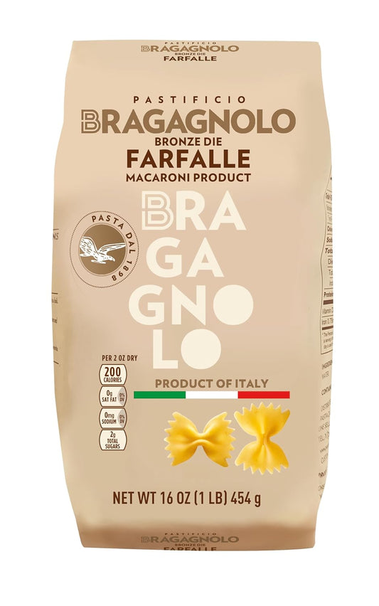 Pastificio-Bragagnolo,-Farfalle-831-Bronze-Drawn,-1-Italian-Pasta,-1388