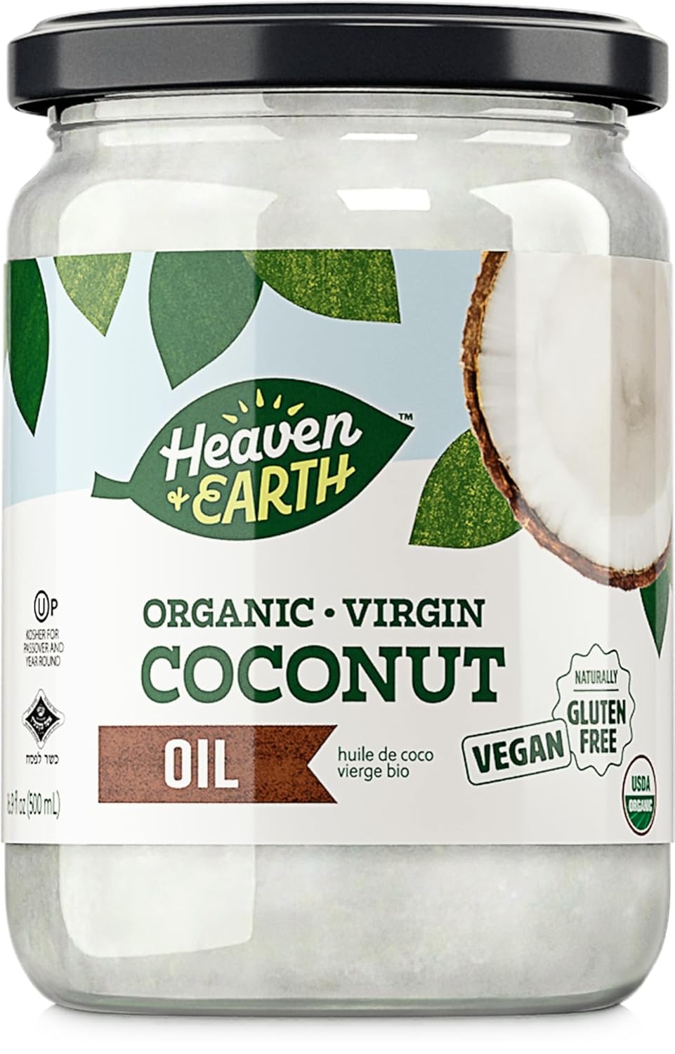 Heaven-&-Earth-USDA-Organic-Unrefined-Virgin-Coconut-Oil,-16oz-|-Glass-|-Pressed-984
