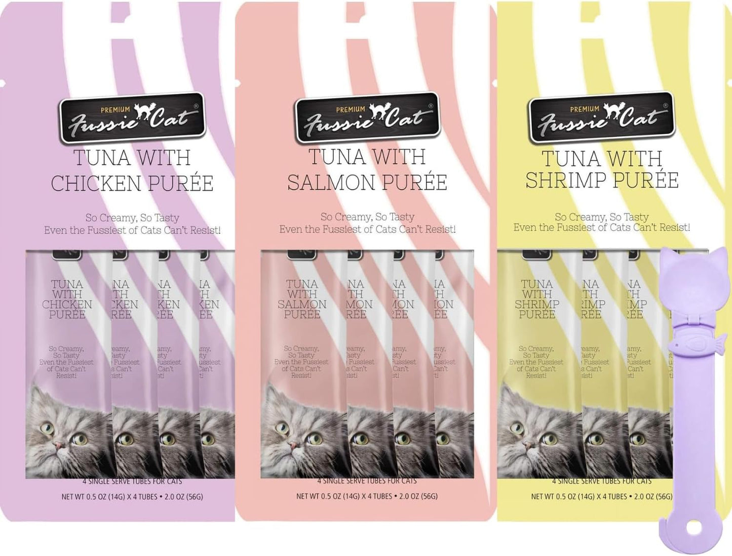 Fussie-Cat-Premium-Puree-Lickable-Cat-Treats-in-Tuna-Puree,-Lickable-3-of-Tubes,(121167