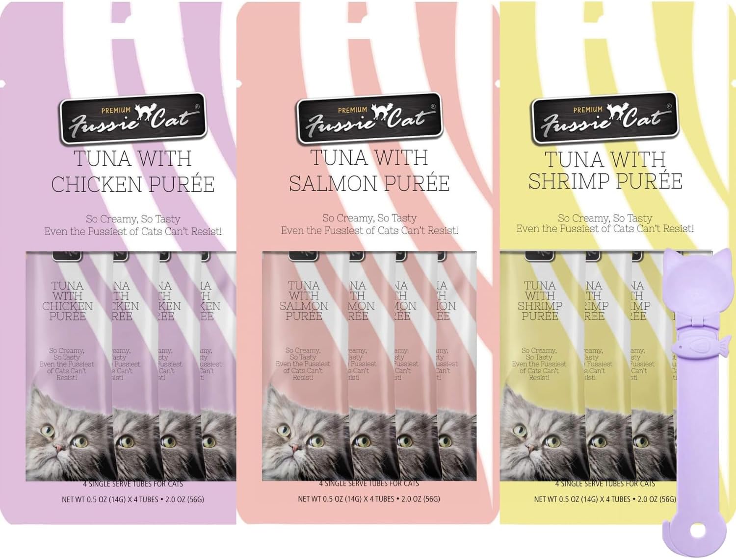 Fussie-Cat-Premium-Puree-Lickable-Cat-Treats-in-Tuna-Puree,-Lickable-3-of-Tubes,(121167