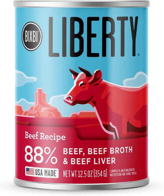 BIXBI-Liberty-Grain-Free-Canned-Wet-Dog-Food,-Beef-Recipe,-12.5-oz.-Cans-(Pack-1428