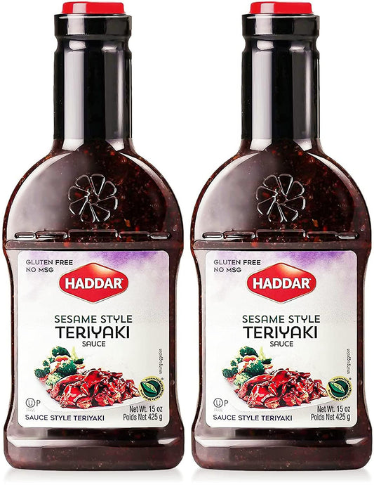 Haddar-Sesame-Style-Sweet-Teriyaki-Sauce-Marinade,-15oz-(2-Pack)-|-No-1411
