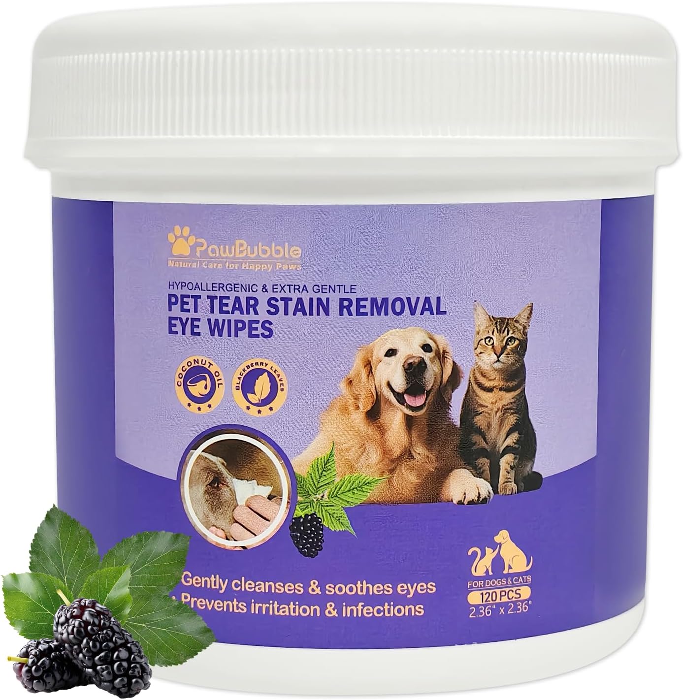 Eye-Wipes-for-Dogs-&-Cats,-Gentle-Tear-Stain-Remover,-120-Count--668