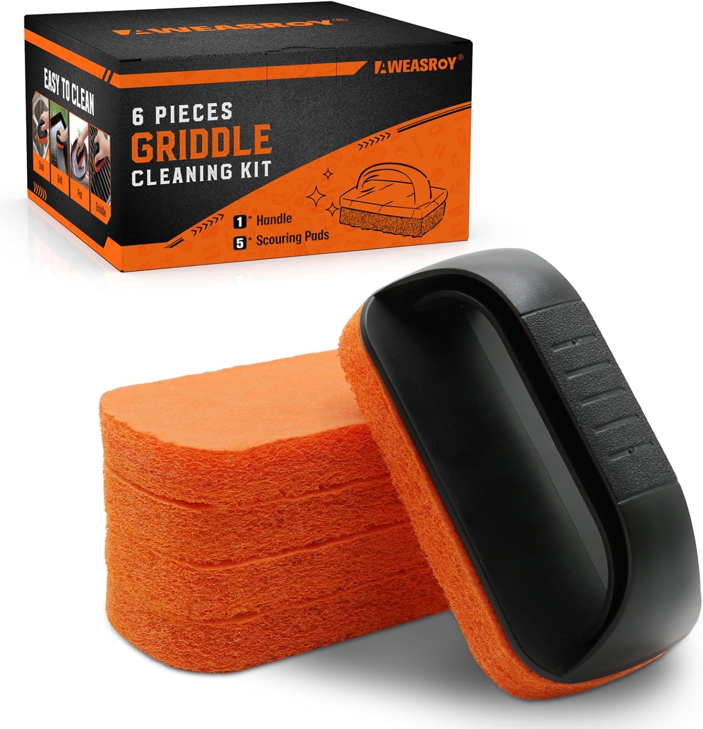 6-Piece-Griddle-Cleaning-Kit-for-Blackstone,-Flat-Top-Grill-Cleaning-Kit-Non-Scratch-Scouring-Pads-for-1303