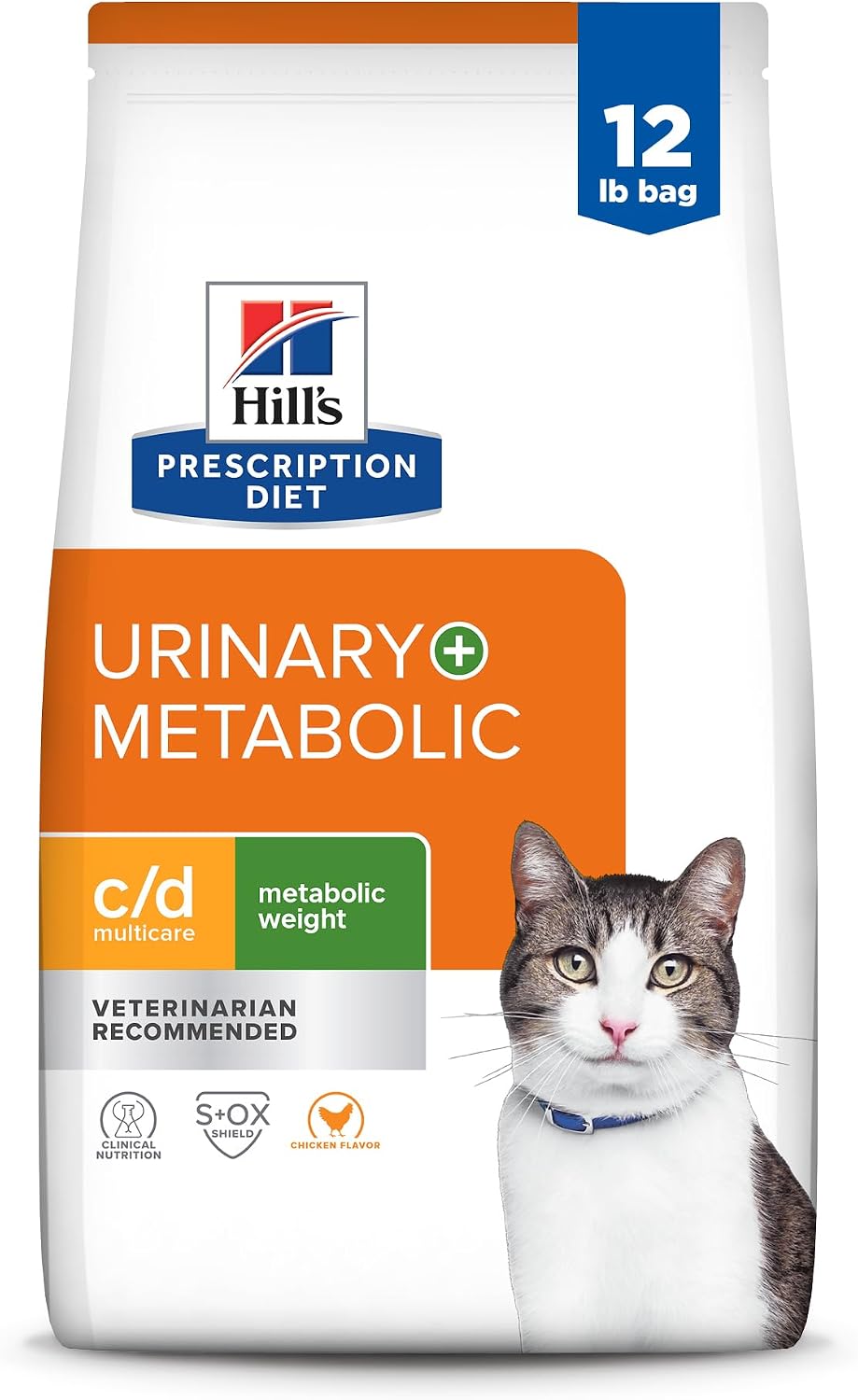 Hill's-Prescription-Diet-c/d-Multicare-+-Metabolic-Weight-Dry-Cat-Food,-Chicken,-12-942