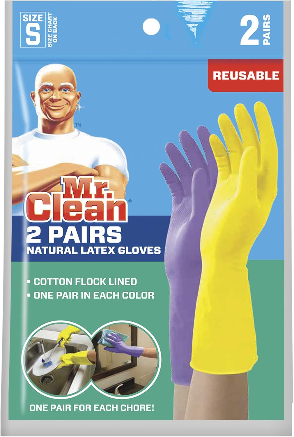 Mr.-Clean-Small-Reusable-Latex-Gloves,-2-Color,-2-Pairs-----------345