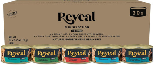 Reveal-Fish-Variety-Pack-Wet-Cat-Food-in-Broth-20-Pack,-5-Flavor,-Protein,-Limited-1821