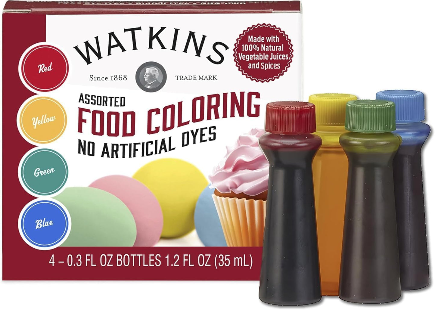 Watkins-Assorted-Food-Coloring,-1-Each-Red,-Yellow,-Green,-Blue,-Total-Four-oz-4-500