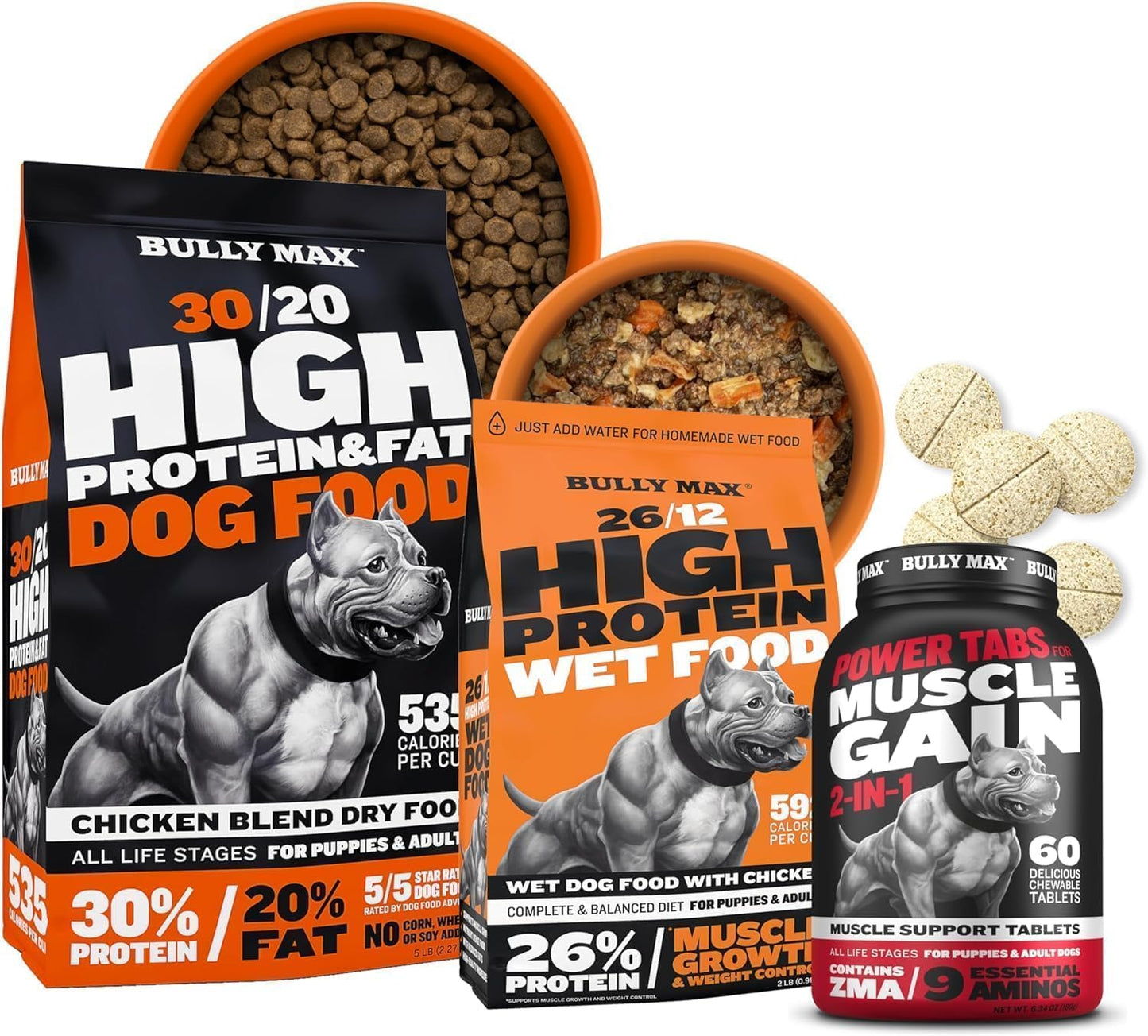 Bully-Max-High-Protein-Dry-Dog-Food-(15lbs.-Bag)-&-Dehydrated-Dog-Food-14