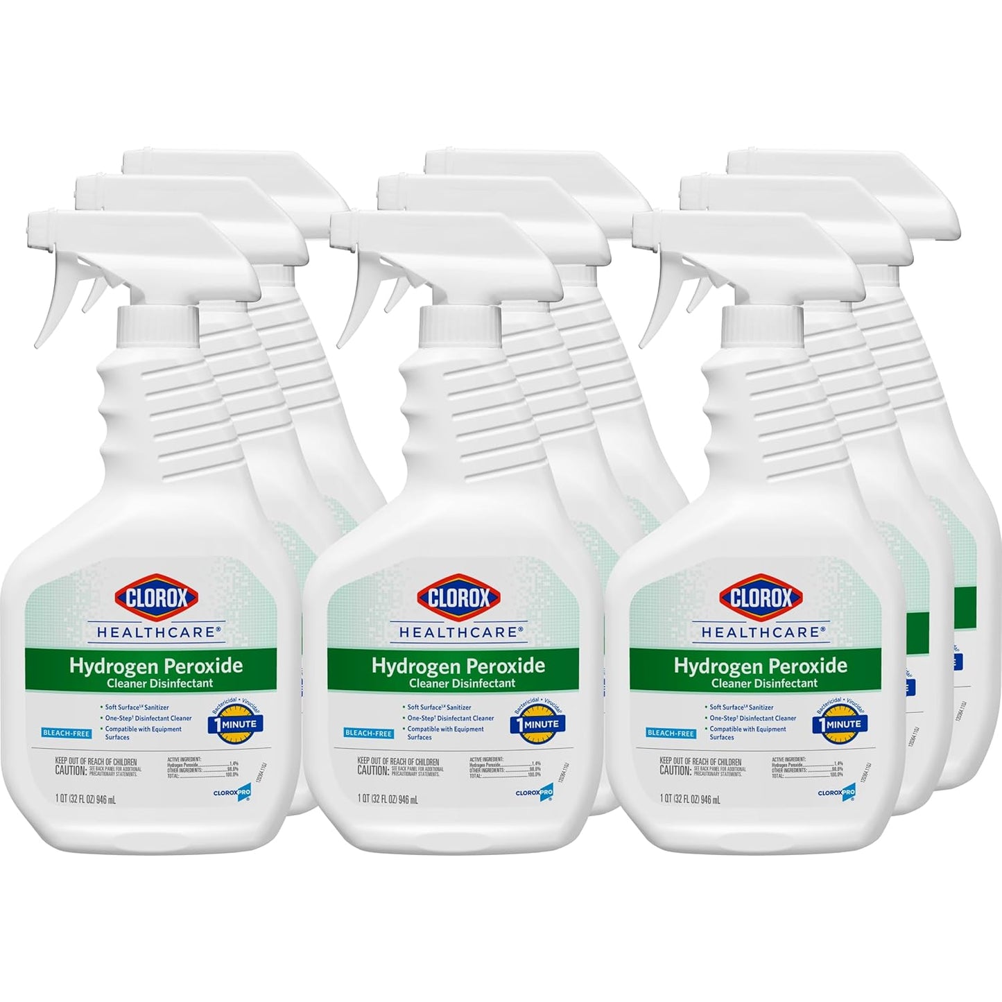 Clorox®-Healthcare®-Hydrogen-Peroxide-Cleaner/Disinfectant,-32-Oz-Bottle,-Case-Of-9-----270