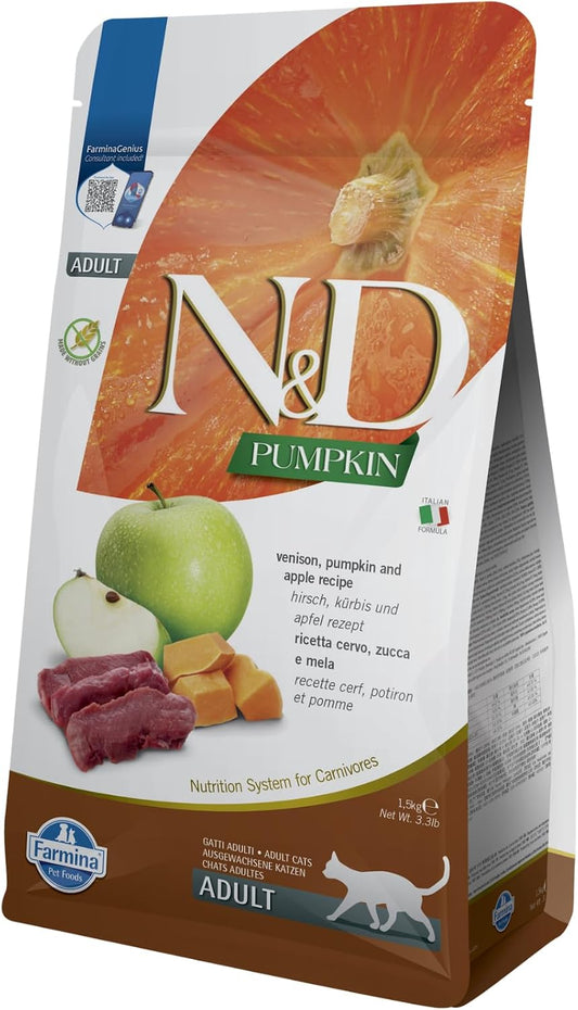Farmina-N&D,-Pumpkin-Venison-Pumpkin-and-Apple-Recipe-Adult-Dry-Cat-Food,-3.3lb-1184