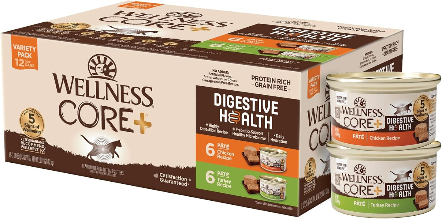 Wellness-CORE+-Digestive-Health-Pate-Variety-Pack-Adult-Canned-Wet-Cat-Food,-Natural,-1288