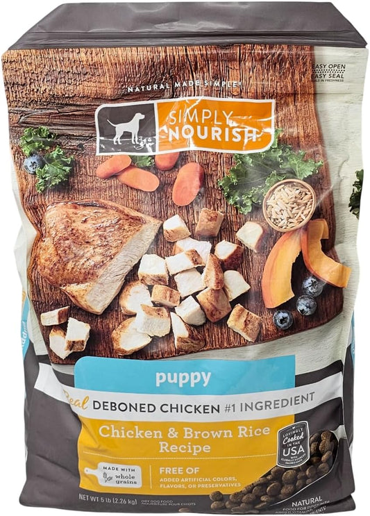 SIMPLY-NOURISH-Puppy-Chicken-and-Brown-Rice-Dry-Dog-Food,-5-Pound-Bag-1153