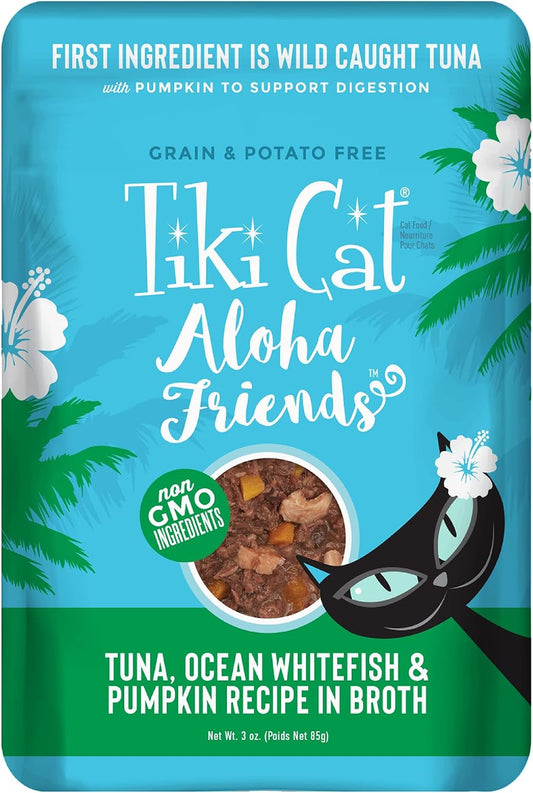 Tiki-Cat-Aloha-Friends-Wet-Cat-Food,-Tuna,-Ocean-Whitefish-&-Pumpkin,-3-545