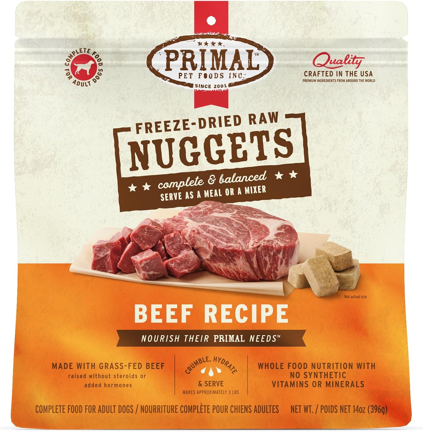 Primal-Freeze-Dried-Raw-Dog-Food-Nuggets,-Beef,-3371
