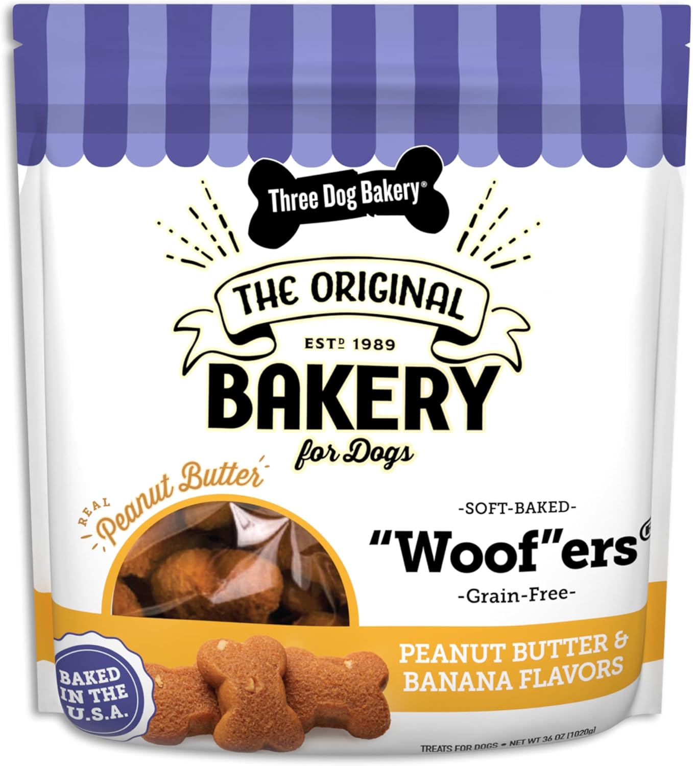 Grain-Free-“Woof”ers,-Peanut-Butter-&-Banana-Flavor-–-3502