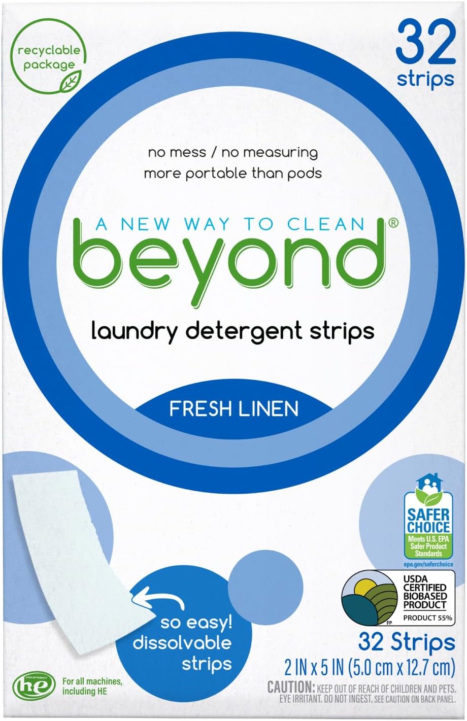 Laundry-Detergent-Strips-[32-strips]---Fresh-Linen---Eco-friendly,-3310