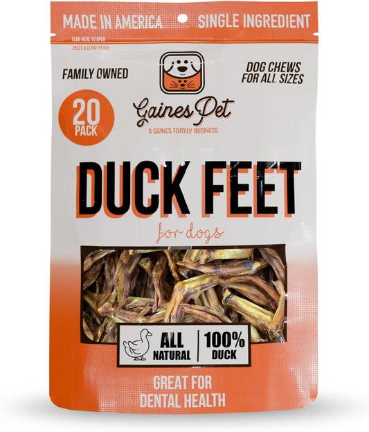 Gaines-Pet-Duck-Feet-for-Dogs-–-20-Count,-Natural-Chews-Glucosamine,-2448