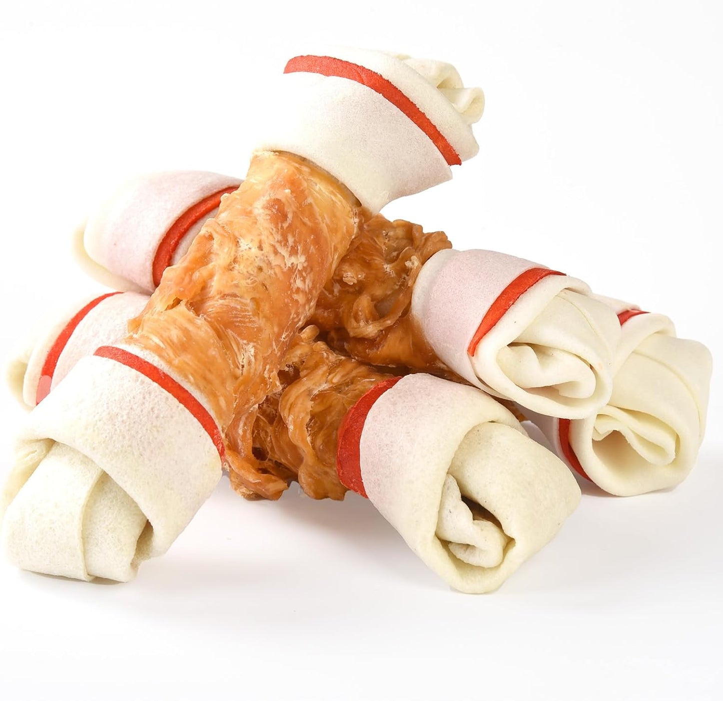 ASMPET-Dog-Treats-Chews,-6.5"-Chicken-Wrapped-Rawhide-Knotted-Bones-Dental-Chews-1161