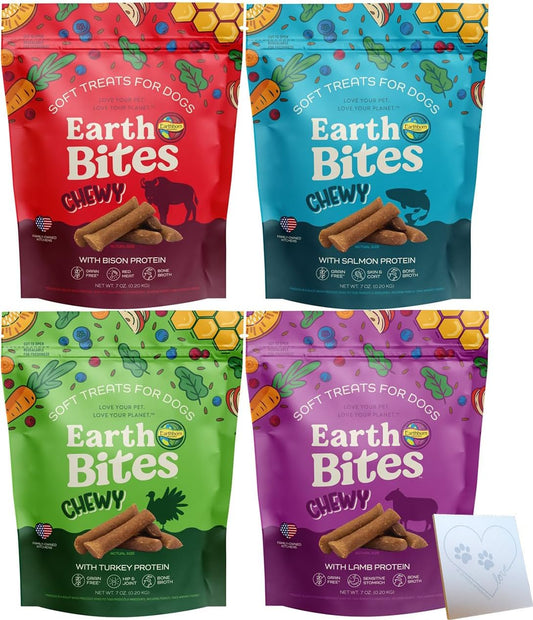 Earthborn-Holistic-Dog-Treats-Chewy-Variety-Pack---4-Delicious-Earth-Bites-Lamb,-160
