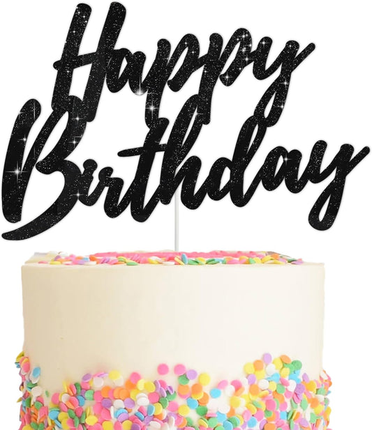 BEISHIDA-Happy-Birthday-Cake-Toppers-Black-Glitter-4180
