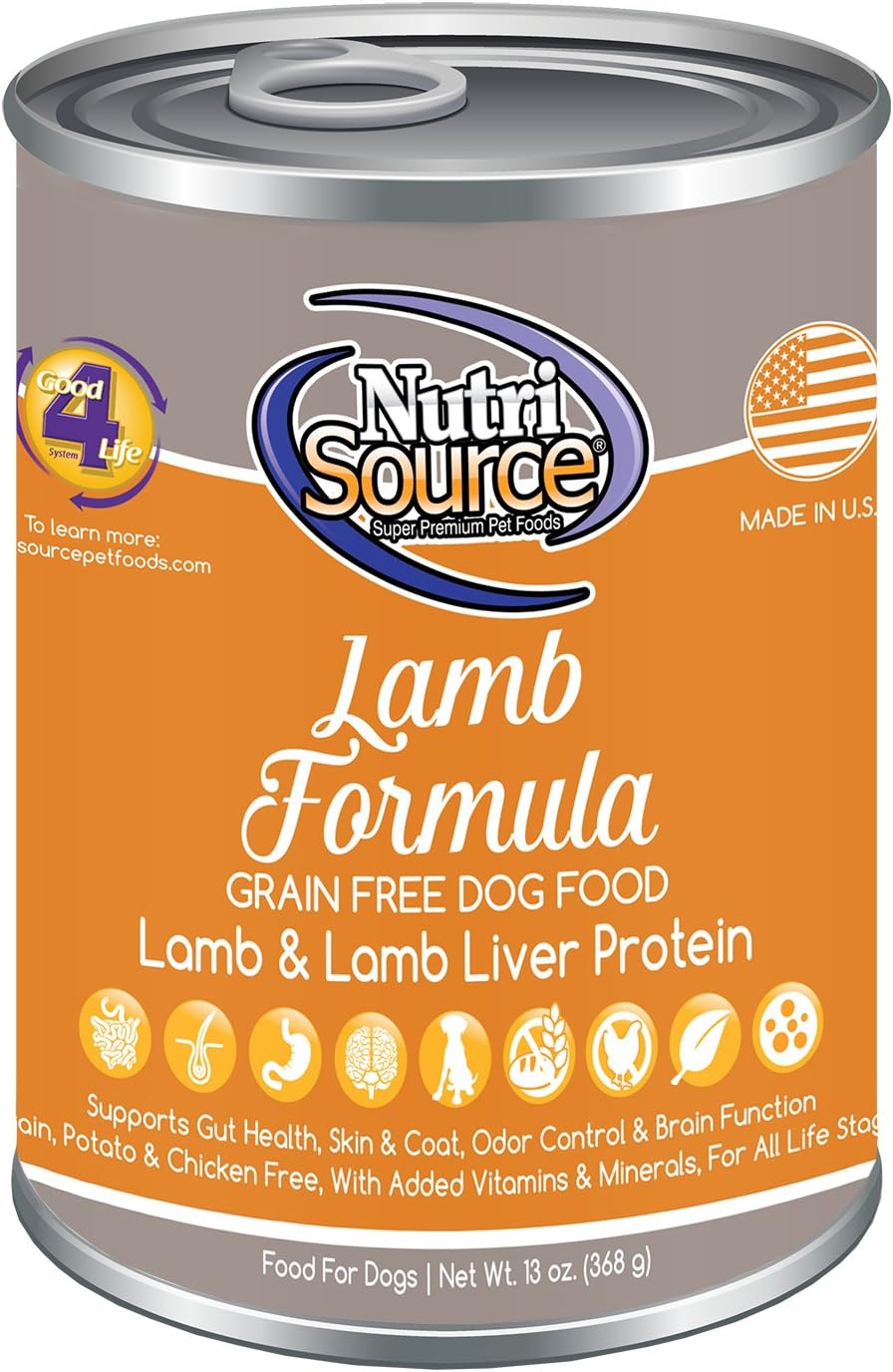 Nutrisource-Alimento-para-perros-de-cordero-enlatado-sin-granos,-240