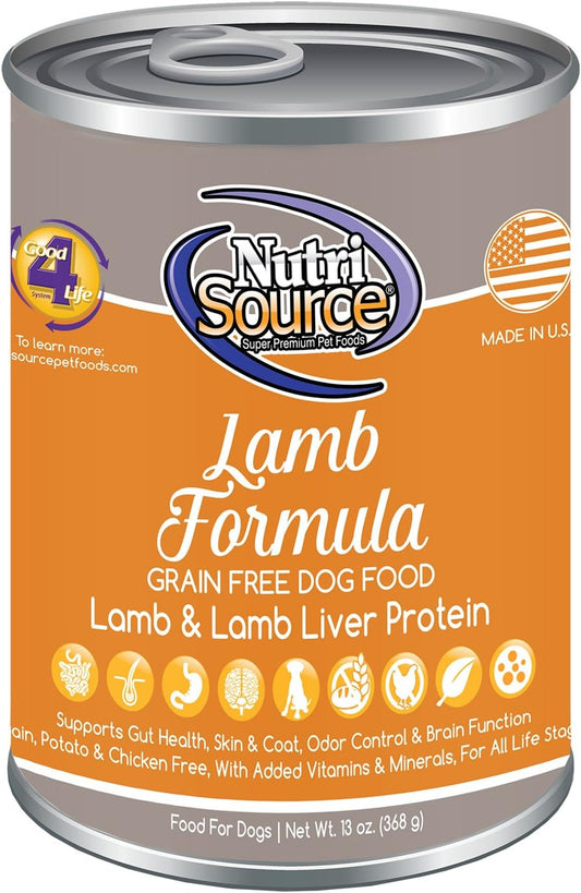 Nutrisource-Alimento-para-perros-de-cordero-enlatado-sin-granos,-240