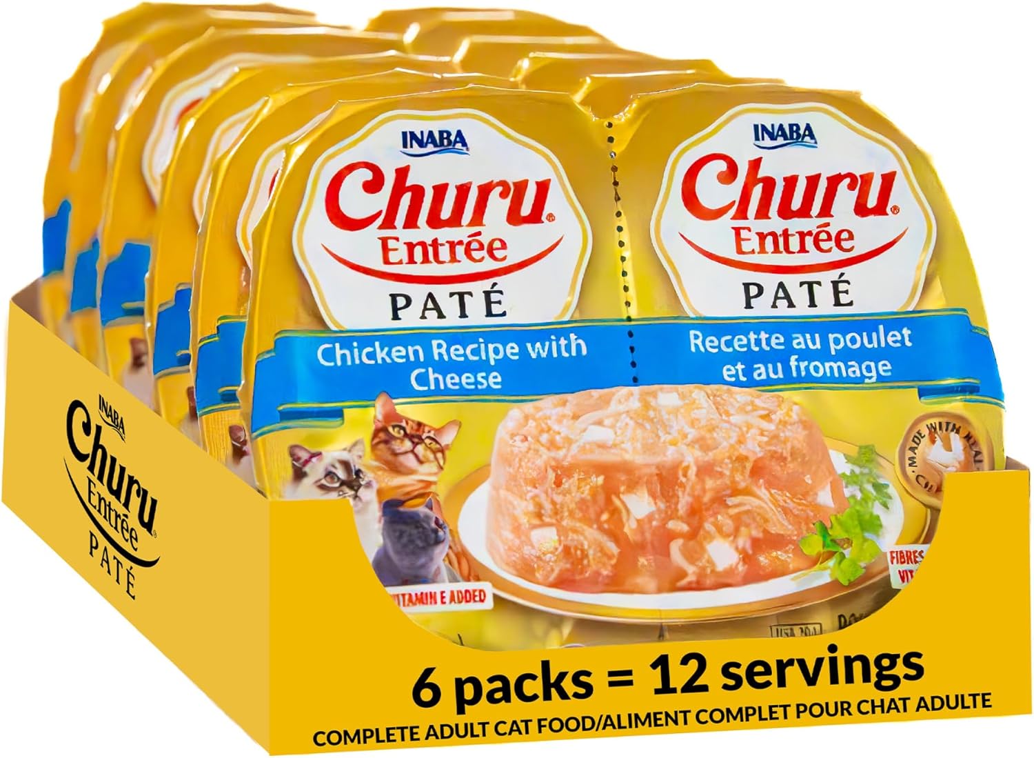 INABA-Churu-Entrée-Pate-for-Cats,-High-Protein-&-Moisture,-Prebiotic-Cat-1.23oz.-Serving,1050