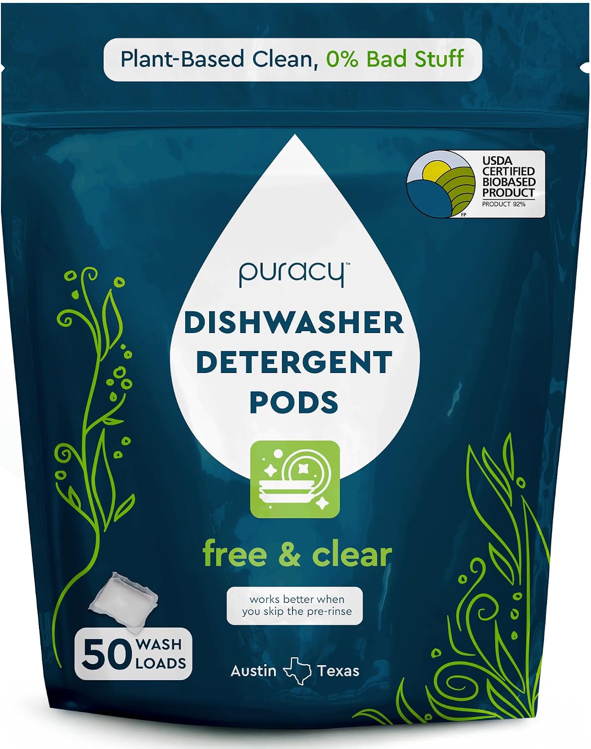 Puracy-Dishwasher-Pods,-Dishwasher-Detergent,-Free-&-Clear-Dish-tabs---Enzyme-Powered,-339