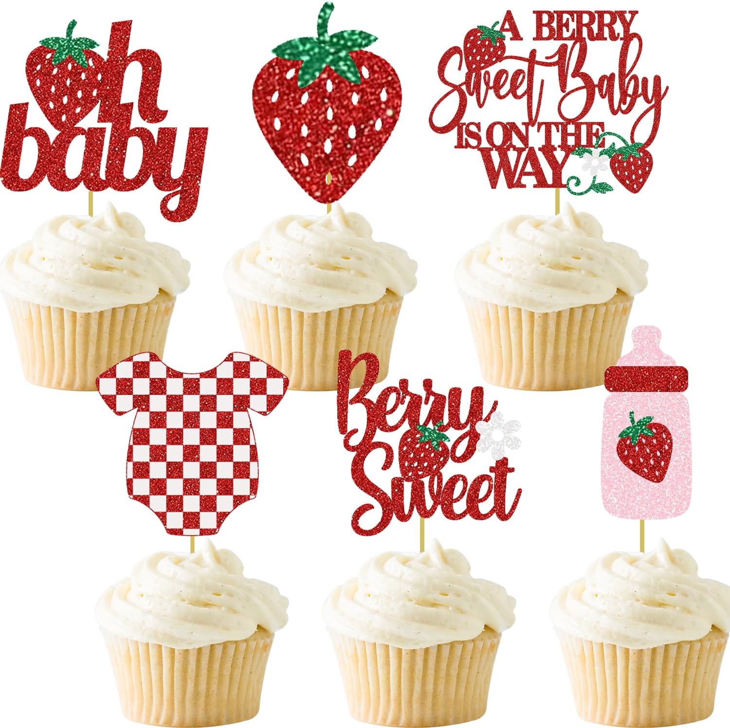 Berry-Sweet-Cupcake-Toppers-Strawberry-Baby-Shower-Decoration-Red-And-Pink-Welcome-Party---480