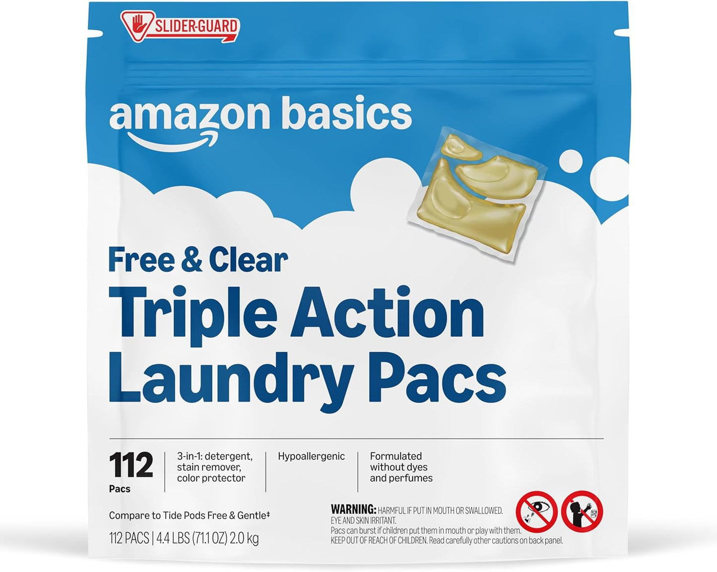 Amazon-Basics-Laundry-Detergent-Pacs,-Free-&-Clear,-Powerful-Triple-Action,-Hypoallergenic,-1128