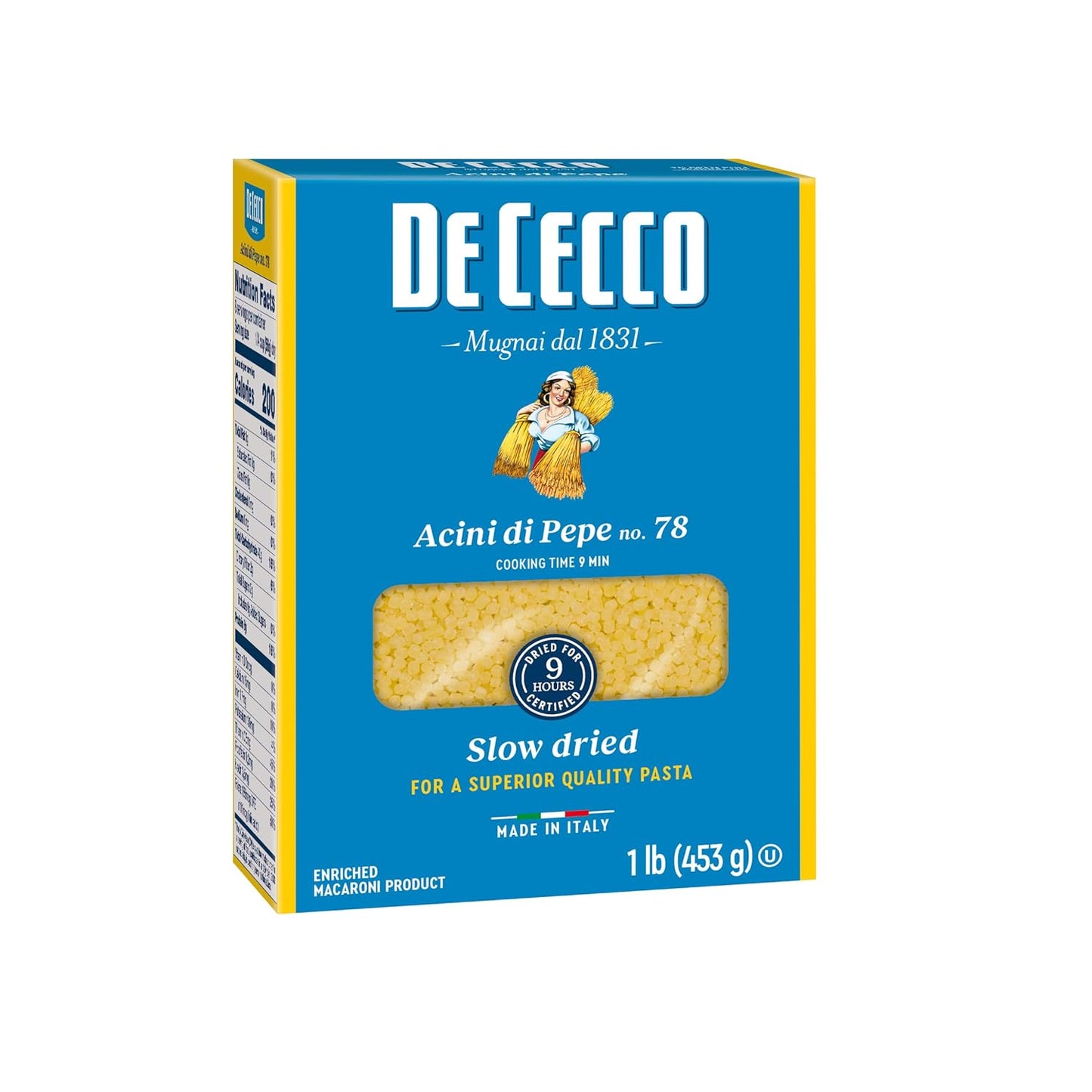 De-Cecco-Semolina-Pasta,-Acini-Di-Pepe-No.78,-1969