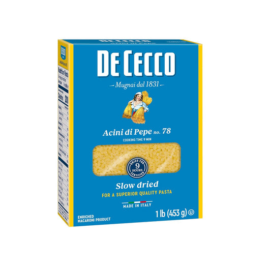 De-Cecco-Semolina-Pasta,-Acini-Di-Pepe-No.78,-1969