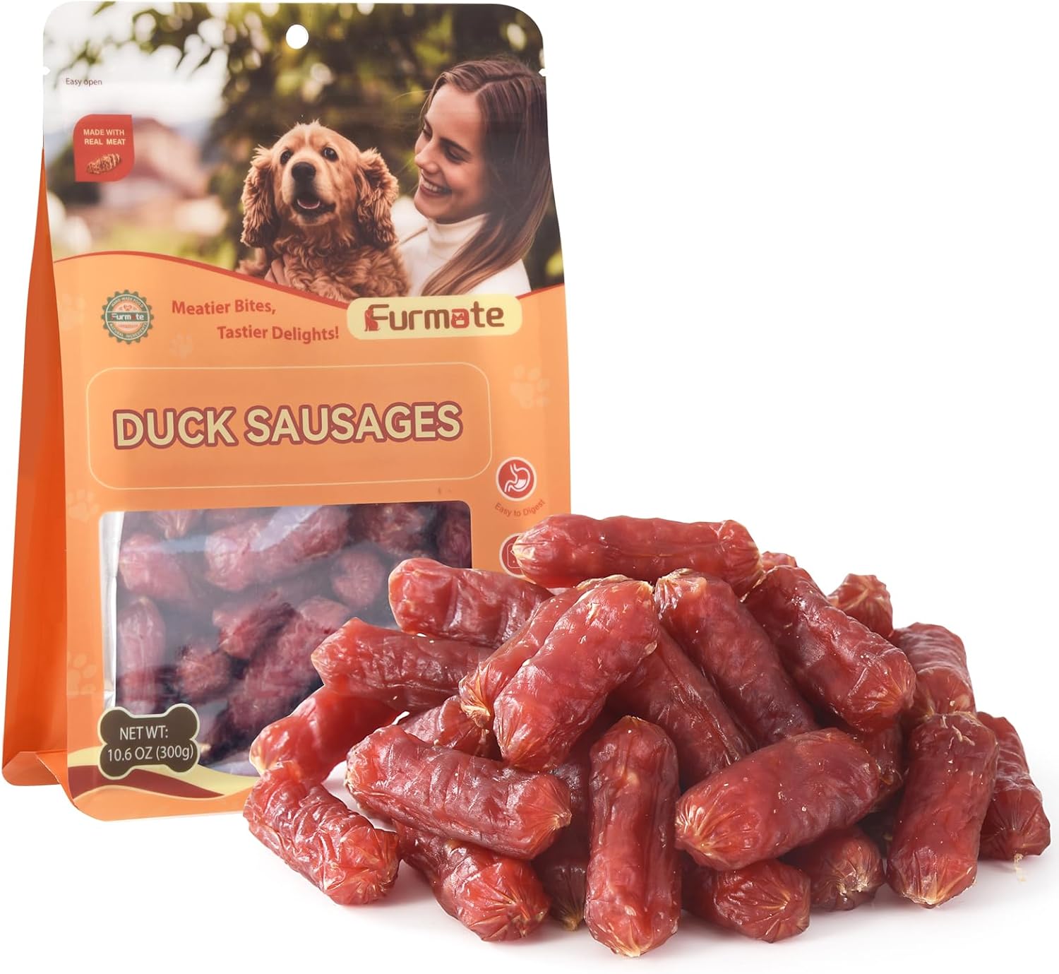 Soft-Duck-Sausage-Dog-Treats,Slow-Roasted-Duck-Jerky-for-Dogs,Grain-Free-&-Free-856