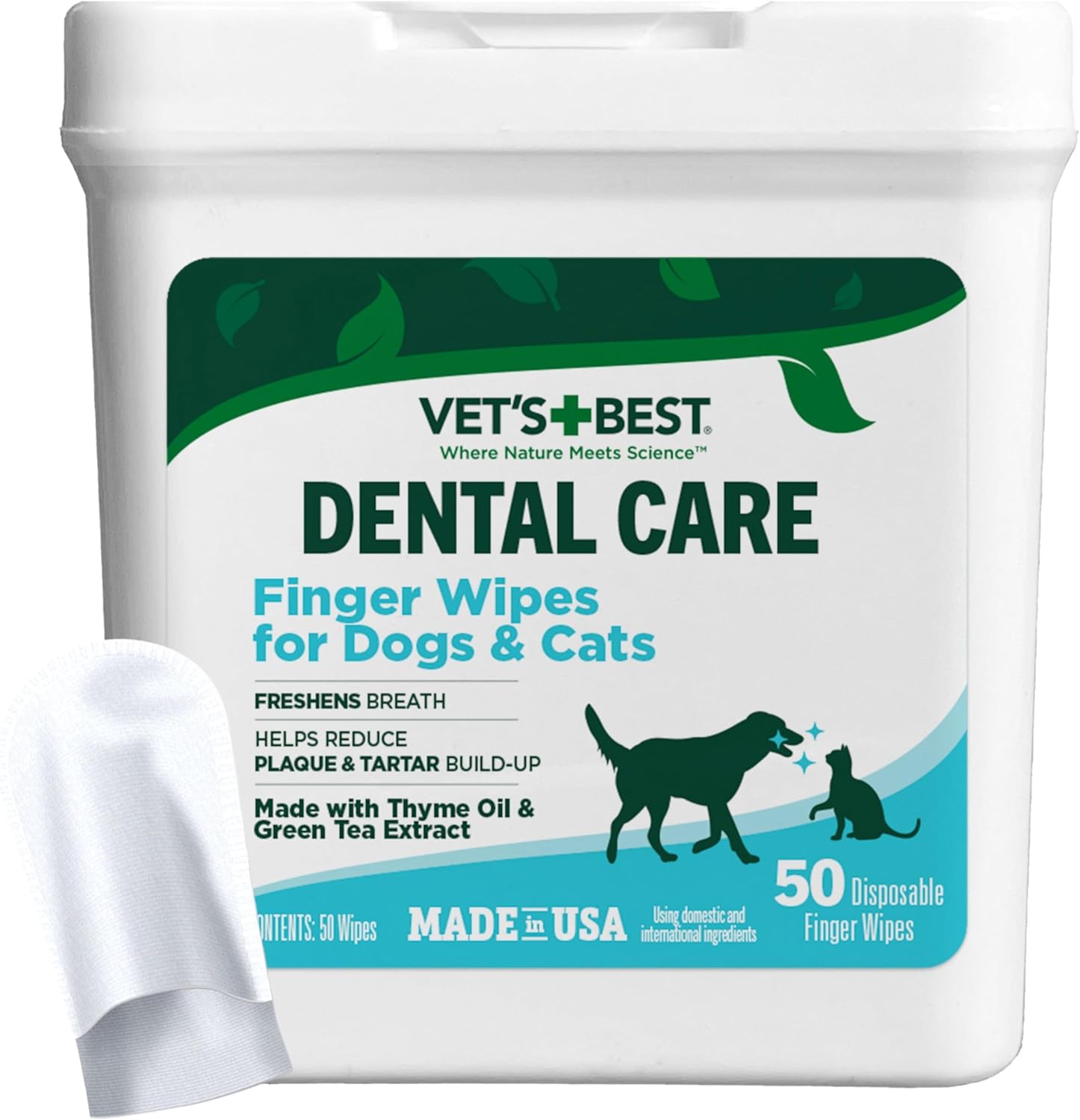 Vet's-Best-Finger-Dental-Wipes-for-Dogs-&-Cats,-Fresh-Breath,-50-Count-1611