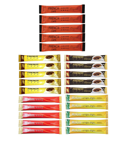 25-Instant-Coffee-Sampler,-Korean-Instant-Coffee-Mix-Assortment-Package,-25-Sticks,-Maxim,-1238