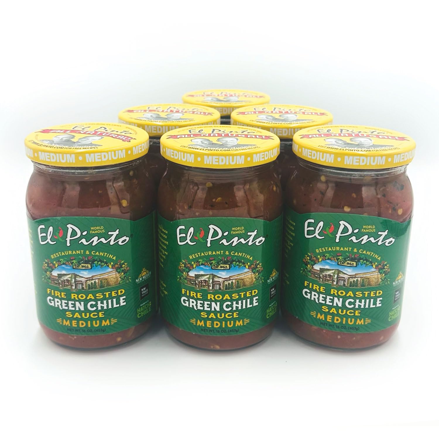 El-Pinto-Green-Chile-Sauce,-Medium,-16-Ounce-(Pack-of-6)---334