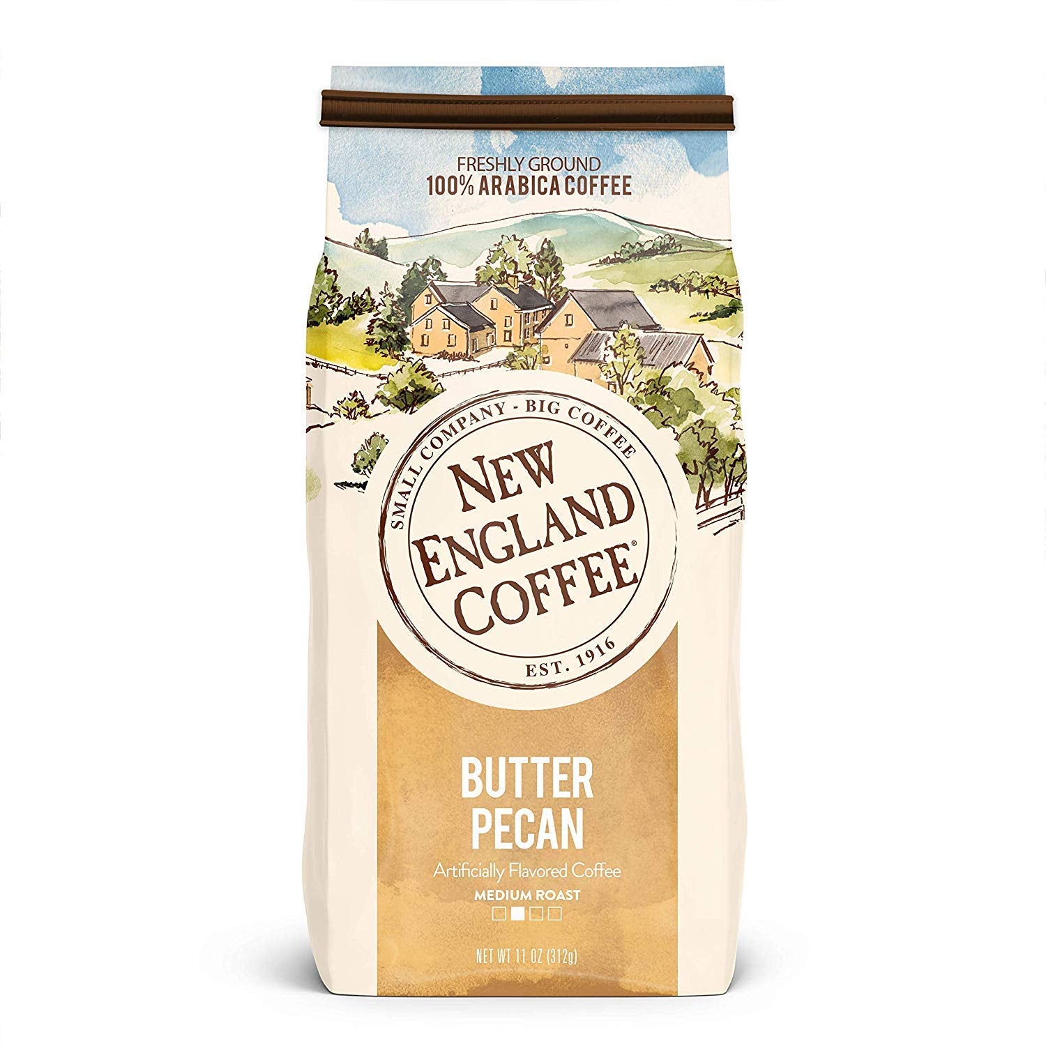 New-England-Coffee-Butter-Pecan-Ground-Coffee,-11-Ounce---------2674