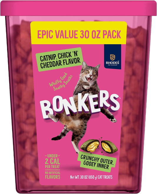 Bonkers-Bites-Catnip-&-Chick-'N'-Cheddar-Flavor-Crunchy-&-Soft-Treats-for-Cats,-497