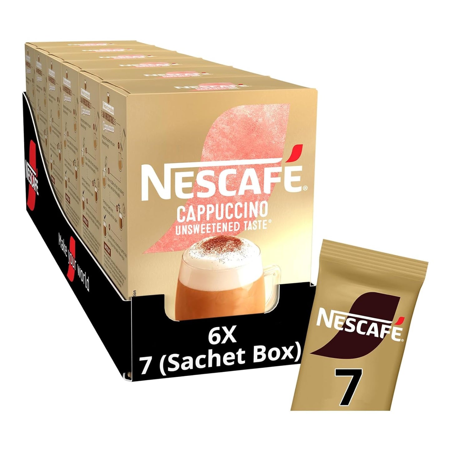 NESCAFÉ-Cappuccino-Unsweetened-Instant-Coffee-Sachets-x7-(Pack-of-6,-Total-42-Sachets)-1352