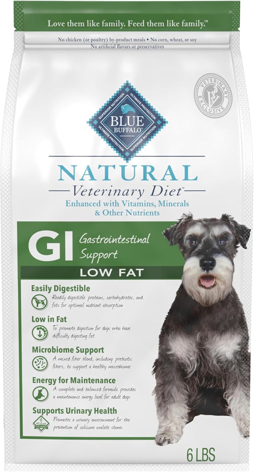 Blue-Buffalo-Natural-Veterinary-Diet-GI-Gastrointestinal-Support-Low-Fat-Dry-Dog-Food,-1100