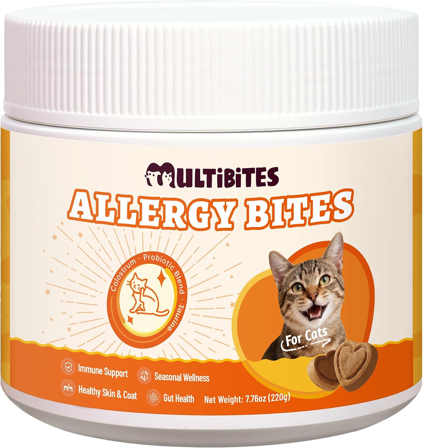 7.76-oz-Cat-Allergy-Relief-Bites---with-Colostrum,Lysine,Taurine-for-Cats-&-Probiotic-398